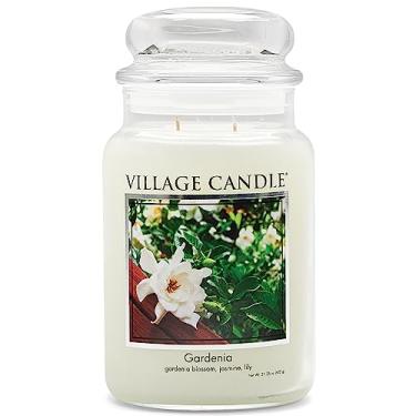 Imagem de Village Candle Gardenia — Vela perfumada de vidro grande de boticário, 600 g, branca