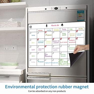 Imagem de Planejador de Quadro Branco, Planejador Semanal Com 3 Canetas de Quadro e 1 Peça de Borracha, Planejador Semanal Magnético, Quadro Branco Magnético para Geladeira, Freezer,