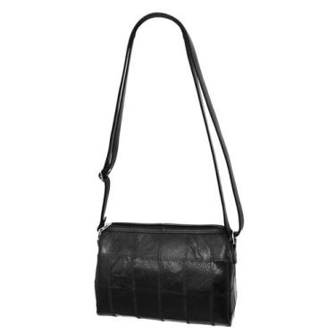 Imagem de Bolsa Media Em Retalhos Couro Doras Bolsas Feminina Bau BLSR222T, Pret