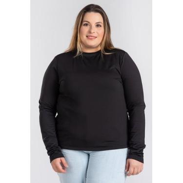 Imagem de Blusa Feminina Manga Longa Plus Size Térmica Peluciada - Serena, Preto