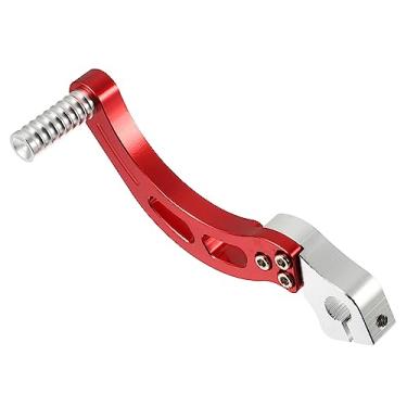 Imagem de VekAuto Alavanca de mudança de marcha de motocicleta, braço de alavanca de mudança de pedal universal para motocicleta 50cc-250cc Pit Dirt Bike para quadriciclo dobrável liga de alumínio vermelha