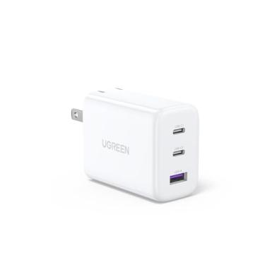Imagem de UGREEN Carregador USB C de 65 W, bloco de carregador de parede rápido dobrável compacto de 3 portas, adaptador de alimentação USB C para MacBook Pro/Air, iPhone 15 Pro Max/14/13, iPad Pro, De