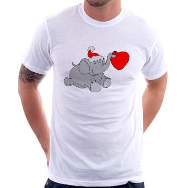 Imagem de Camiseta Elefante Noel - Foca na Moda, Branco, GGG