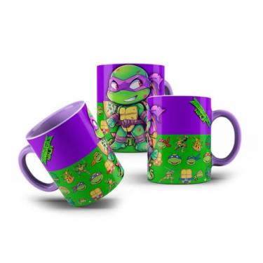 Imagem de Caneca de Porcelana As Tartarugas Ninja Roxo Donatello 325mL - VilelaG