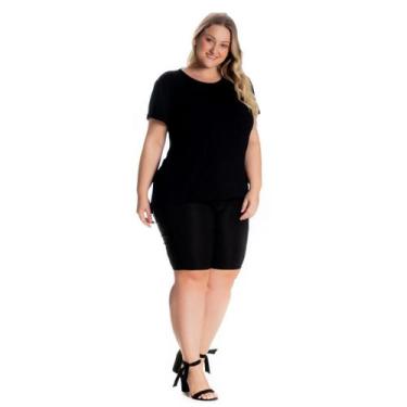Imagem de Blusa Feminina Plus Size Mullet 1126 - Mulher Única, Preto, G4