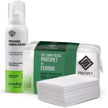 Imagem de Kit Mousse Limpa Patas Prati Pet (01 Mouse 150ml+ 30 Toalhas Desc) Par