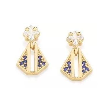 Imagem de Brinco Rommanel Nossa Senhora Aparecida Folheado Ouro 525776, Dourado