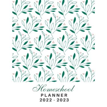 Imagem de Homeschool Planner 2022-2023: A Simple Plan, 2022-2023 Homeschool Student Planner,Organization and Lesson Planner for Multiple Kids, Green Flowers