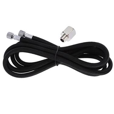 Imagem de Tubo de Ar Trançado de Mangueira de Aerógrafo EVA de 1,8 M Adaptador de 1/8 a 1/4 Acoplamento de Extremidades para Aerógrafos e Compressores EVA Trançado Preto Comprimento de 1,8 M