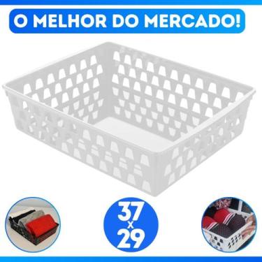 Imagem de Cesto Caixa Organizador Multiuso Grande Plástico Reforçado - Uninjet, 