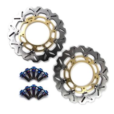 Imagem de Discos de freio dianteiros flutuantes com parafusos de montagem para Yamaha YZF R6 2005-2016, FAZER 800 10-15, FZ8 FZ800 10-15, YZF R1 07-14, XTZ1200 SUPER TENERE 10-21, acessórios de motocicleta