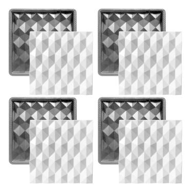 Imagem de Kit 4 Formas 3d Abs - Hexágonos 30x30 cm Placa Gesso Cimento 1.5mm