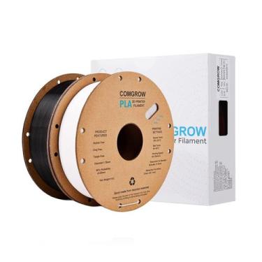 Imagem de Filamento de impressora 3D Comgrow PLA 1,75 mm 1 kg bobina preta/branc