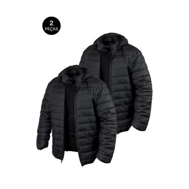 Imagem de Kit 2 Jaquetas Puffer Nylon Reforçada Bobojaco Masculino Capuz Removível-Masculino