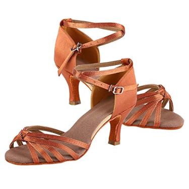 Imagem de MUNEFE Sapatos Latinos, Saltos De Dança, Sapatos De Salão, Adequado Para Garantir Que Você Parece Elegante Na Pista De Dança (38)
