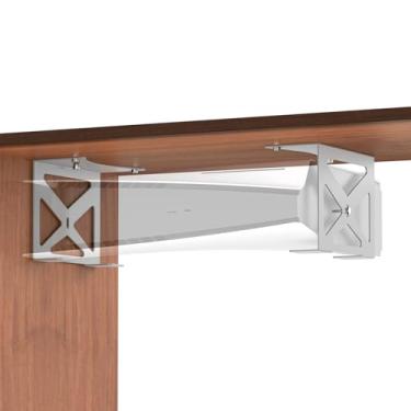 Imagem de Geekria Suporte sob a mesa compatível com o console Sony Playstation 5, suporte de liga de alumínio adequado para acessórios de jogos de disco PS5 (branco)