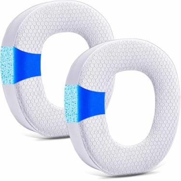 Imagem de TRANSTEK Almofadas De Substituição Para Fones Ouvido Sem Fio G735 - Almofadas/Almofadas Auriculares/Protetores Auriculares (Malha Gel Refrescante Branca)