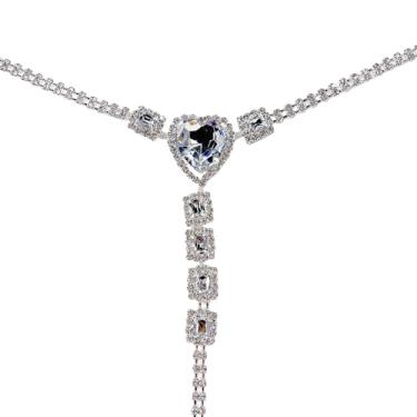 Imagem de Calcinha de coração com strass vermelho brilhante, tanga na cintura, corrente de barriga para mulheres, fio dental ajustável, moda sexy, roupa íntima de cristal, joia corporal, boate, verão, praia