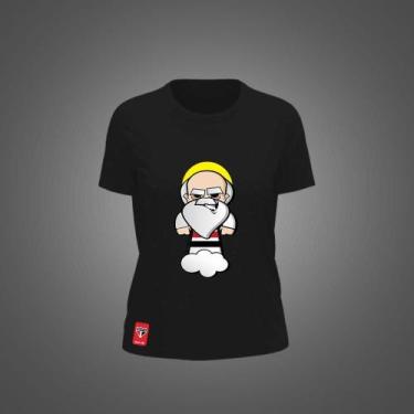Imagem de Camiseta São Paulo Feminina Zé Carretilha Santo Paulo SPFC, Preto, M