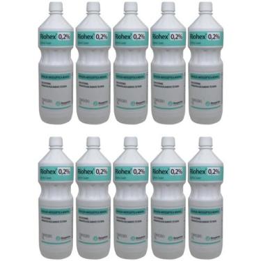 Imagem de Clorexidina Aquosa 0,2 1 Litros Rioquimica Kit com 10 Unidades