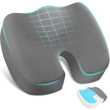 Imagem de Almofada Coccix, Almofada para Coccix de Gel, 44 * 34 * 7CM, Hemorroida, Em forma de U Cadeira