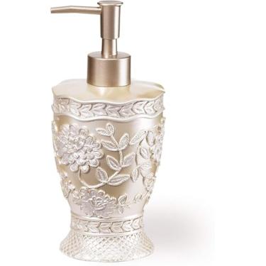 Imagem de Zahari Home Conjunto de dispensador de sabão elegante Rose Vine – design moderno para cozinha e banheiro – bomba de loção, sabonete, desinfetante para as mãos, sabonete para as mãos – bonito e prático