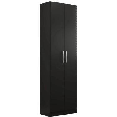 Imagem de Armário Multiuso Milão com 2 Portas e 4 Prateleiras Evidencia Cor Pret