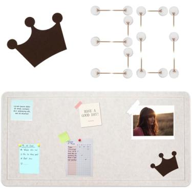 Imagem de Quadro de avisos dobrável de feltro grande, 91 cm x 45,7 cm, quadro de cortiça dobrável para paredes com 30 pinos, quadro decorativo emoldurado para escola, casa, cozinha e escritório