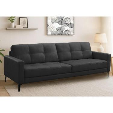 Imagem de Sofá 2 Lugares 160cm Couro Corbelli Ferguile, Couro Sintetico Preto