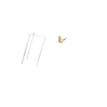 Imagem de Fenteer Mesa Lateral Minimalista de Acrílico Transparente com Estatueta de Pássaro Dourado, Criado-mudo Moderno E Escultura de Animal para Decoração de Sala D