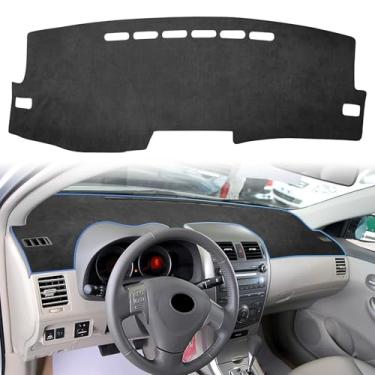 Imagem de Bilisin Capa de painel compatível com Corolla 10ª geração 2009-2013 acessórios tapete de painel de camurça, protetor solar sem brilho (preto)