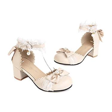 Imagem de Bigfanshu Sandálias femininas de salto alto primavera e verão 2021 produtos moda salto médio tamanho 30-43 fivela arco oco sandália feminina, Polimento, 41 BR