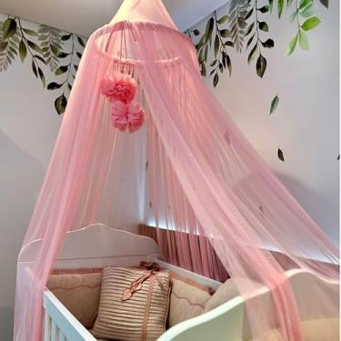Imagem de Mosquiteiro Tenda 3,10x6,10m - Rede de Proteção com Arco em Respirável para Áreas Internas e Externas (Rosa Bebê)