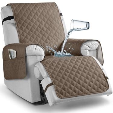 Imagem de TAOCOCO Capa para cadeira reclinável 100% impermeável, antiderrapante, capa para sofá, capa para cadeira reclinável com alças elásticas, capa de cadeira reclinável lavável, protetor de móveis (58 cm