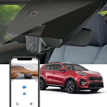 Imagem de Fitcamx 4K Dash Cam para Kia Sportage 2017-2022 (Part No#D9000), Estilo OEM integrado, 2160P UHD Vídeo, WiFi integrado e APP, Loop Gravação e Gravidade Sensor, Plug & Play, Noite Visão, 64GB Cartão