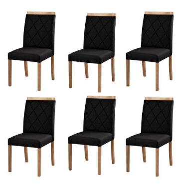 Imagem de Kit 6 Cadeiras Decorativas Sala de Jantar Luxo Anita Facto Preto - Moz