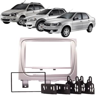 Imagem de Moldura 2 Din Palio Strada Siena EL 2013 à 2020 Prata Painel Central Multimidia Mp5 Expex Epx 298