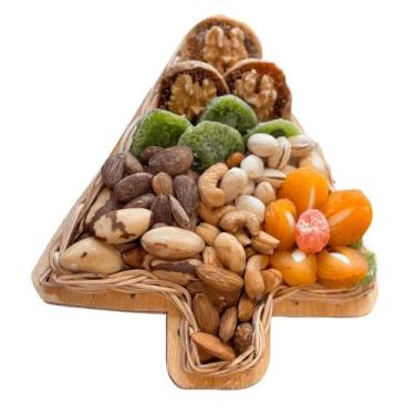 Imagem de Bandeja Natalina Pinheirinho Com Castanhas e Frutas Secas - Empório To
