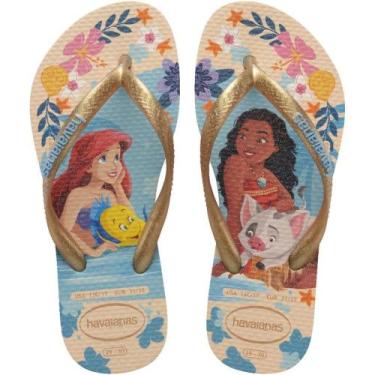 Imagem de Chinelo Havaianas Infantil Princesas SLIM KIDS 29/30 Palha PAR