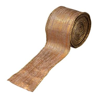 Imagem de Vaveren Fita de Natal de linho, fita decorativa para as festas de fim de ano, 5 cm de largura, multiuso, para laços de cabelo, decoração de casa e guirlandas, Style B