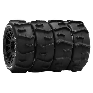 Imagem de Colaxi Conjunto de 4 rodas de reposição para RC todo-terreno, pneus off-road RC de 2,8 x 1 polegada para escala 1/14, Preto