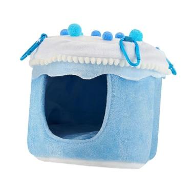 Imagem de ＡＷＨＡＯ Cabana Aquecida para Papagaios, Abrigo Espaçoso E às Intempéries, Rede de Lã Macia para Periquitos E Pássaros, Azul