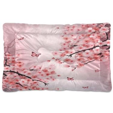 Imagem de Wassud Cama para cães com árvore de cerejeira para cães pequenos, tapete lavável para animais de estimação, cama de gato para dormir, viagens, 45 x 61 cm