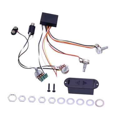 Imagem de Yunhgft de Pré-amplificador Ativo Pré-cabeado com Controle de Volume de 2 Bandas, Instalação Rápida, Ideal para Reparo de Baixo Elétrico E Coleção Con, 2 Bandas