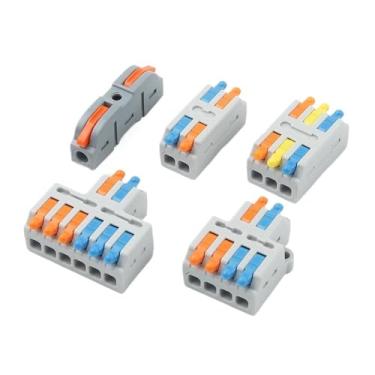 Imagem de 10 peças conectores de cabo de fiação rápida divisor compacto condutores elétricos push-in home bloco de terminais (D2-2M)