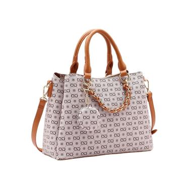 Imagem de Bolsa Feminina Chenson Monograma Elegance - Alça de Mão - Bege 3485403