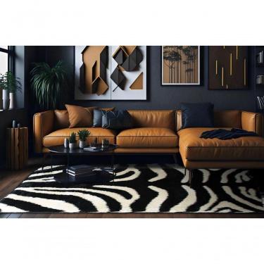 Imagem de Tapete Life Spirit Shaggy 50mm Siberiano B&w 200x250 Cm