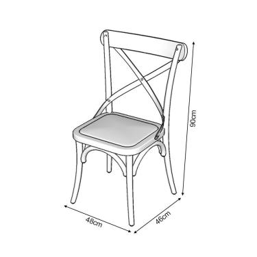 Imagem de Kit 4 Cadeiras Katrina X Branca Assento Bege Aço Asturias - Cor: Branco