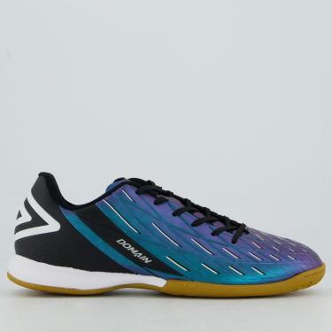 Imagem de Chuteira Umbro Domain Futsal Azul e Preta-Masculino