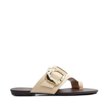 Imagem de Rasteira Ferrucci Couro Creme-Feminino